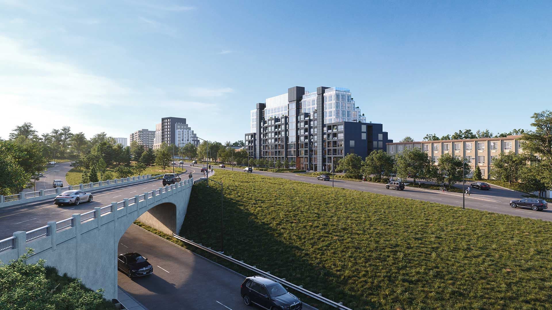 Kingside Residences Streetscape Bridge View